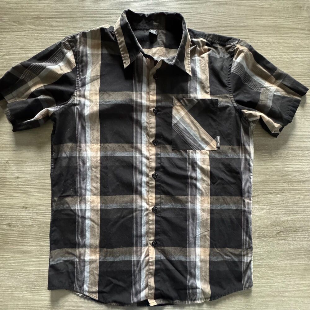 Oakley Short Sleeve Shirt - Black/Tan - Mens M
